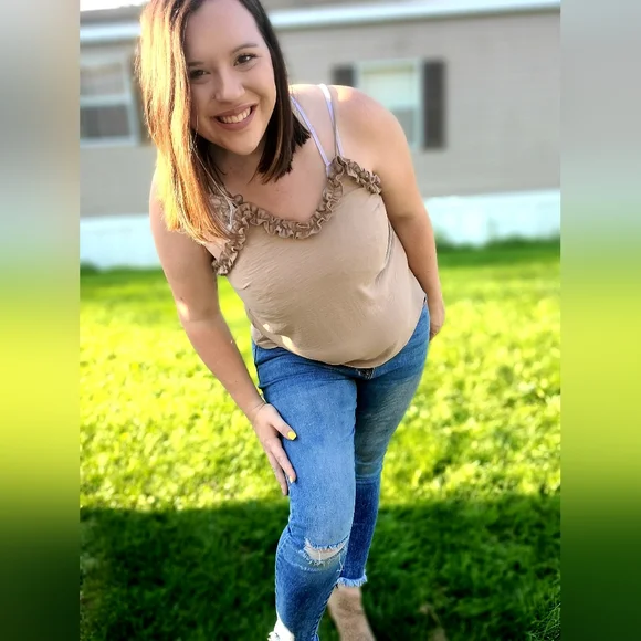 Brown Ruffled Cami - Picture 2 of 2